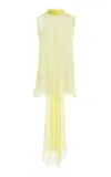 Sev Open Back Silk Voile Top In Yellow