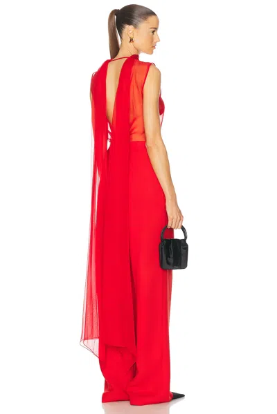 Sev Open Back Top In Red