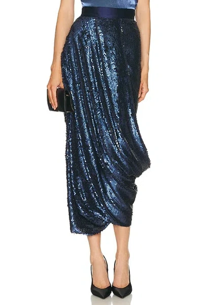 Sev Paillet Draped Skirt In Blue