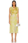 Sev Print Draped Midi Dress In Lima Print