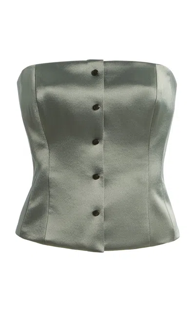 Sev Satin Corset Top In Gray