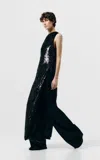 Sev Sequined Long Open Dress In Black