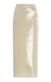 Sev Sequined Midi Skirt In Ivory