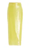 Sev Sequined Midi Skirt In Yellow
