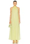 Sev Silk Voile Halter Dress In Yellow