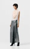 Sev Single-sleeve Draped Shinny Voile Top In Ivory