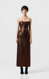 Sev Strapless Jacquard Top In Bronze