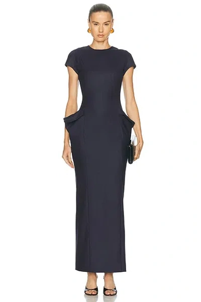 Sev Tailored Sculptured Dress In Dark Denim
