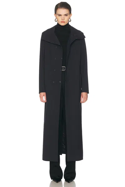 Sev Technical Tailored Trench Coat In Blue