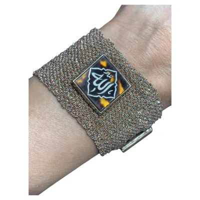 Pre-owned Sevan Biçakçi S B?çakç? Bracelet In Silver & Gold, 2 Sultan's Miniatures, Allah In Calligraphy In Multi