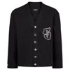 Sevdrus Black Silver King Unisex Cardigan With Embroidered In Black