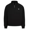 Sevdrus Black Unisex Prelude Half Zipped Dual Fabric Details Sweatshirt In Black