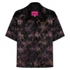 Sevdrus Men's Brown / Gold Unisex Logo Embroidered Shiny Shirt In Brown/gold