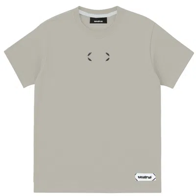 Sevdrus Men's Brown / Grey / Neutrals Summer Stone Gray Embroidered T-shirt