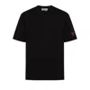 Sevdrus Men's Unisex Embroidered Black T-shirt  Scops In Black