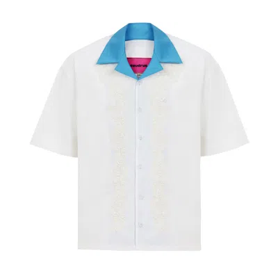 Sevdrus Men's Unisex Embroidered White Shirt