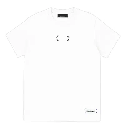 Sevdrus Men's White / Neutrals For Summer Embroidered White T-shirt