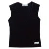 Sevdrus Women's Black / Red Black Ticket Semi-sheer V Neck Body