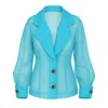 Sevdrus Women's Blue / Neutrals Just Blue Organza Shirt Runway Collection