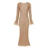 Sevdrus Women's Gold / Brown / Neutrals Beach Breeze Dress Limited Handmade Series