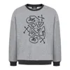 Sevdrus Women's Grey Shade Player Unisex Embroidered Sweatshirt In Grey