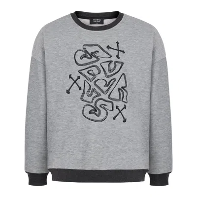 Sevdrus Women's Grey Shade Player Unisex Embroidered Sweatshirt