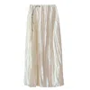 Sevdrus Women's White / Neutrals / Silver Pearl Ticket With Black Details Maxi Skirt