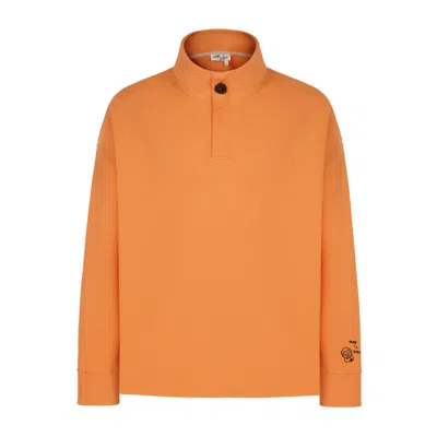 Sevdrus Yellow / Orange Unisex Orange High Collar Oversized Sweatshirt Scops  In Yellow/orange