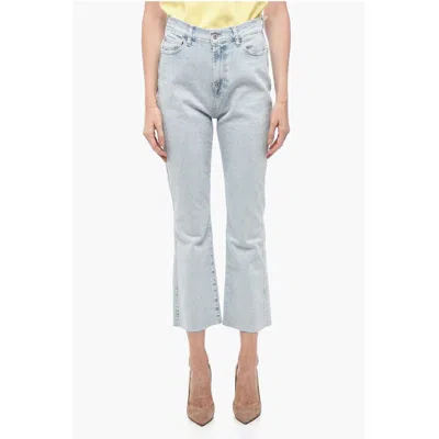 Seven -washed Stetchy Denims With Raw-cut Women's Hem