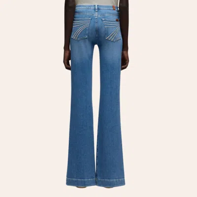 Seven 7 For All Mankind Women's Dojo Blue Haven 36" Trouser Jeans In Lt Stonewash