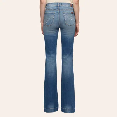 Seven 7 For All Mankind Women's Dojo Faded Echo Slim Illusion Star Studded Trouser Jeans In Blue