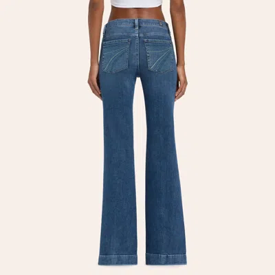 Seven 7 For All Mankind Women's Dojo Flux Metallic Ombre Stitched 34" Trouser Jeans In Blue