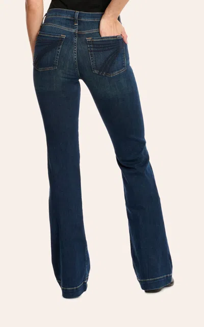 Seven 7 For All Mankind Women's Medium Wash Mid Rise Dojo Trouser Jeans In Blue