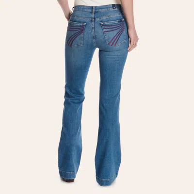 Seven 7 For All Mankind Women's Tailorless Dojo Medium Wash Bootcut 32" Jeans In Blue