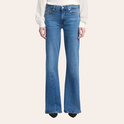 Seven 7 For All Mankind Womenâ€™s Dojo Yuma Medium Wash Twisted Seam Trouser Jeans In Blue