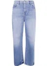 Seven "calie" Straight Ankle Fancy With Raw Cut In Blue