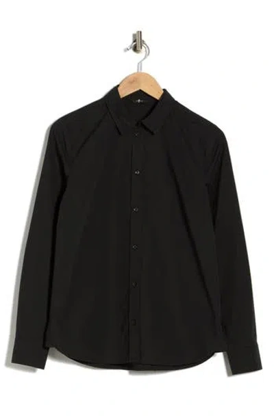 Seven Classic Long Sleeve Button-up Shirt In Black