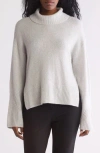 Seven Cozy Turtleneck Step Hem Sweater In Light Grey