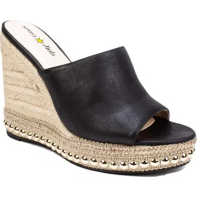 Seven Dials Womens Wedge Platform Espadrilles In Black
