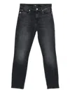 Seven Fitted Black Jeans In Black