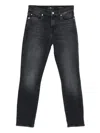 Seven Fitted Black Jeans In Black