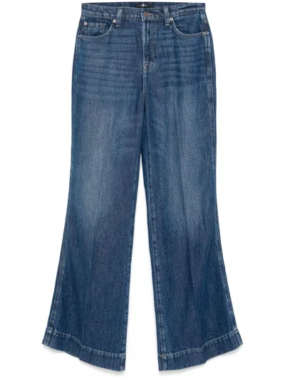Seven Flared Leg Denim Jeans In Blue