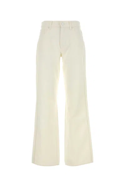 Seven For All Mankind White Denim Jeans In Neutral