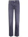 Seven For All Mankind "calie" Straight Bottomline Jeans In Gray