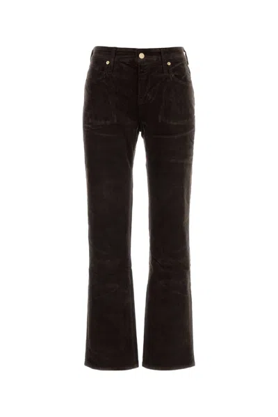 Seven For All Mankind Calie Straight Corduroy Coffee Bean In Black