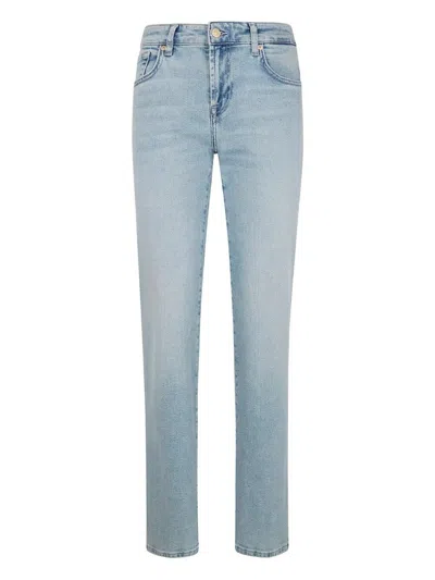 Seven For All Mankind 'calie' Straight Frozen Jeans In Blue