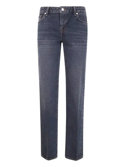 Seven For All Mankind "calie" Straight Stormwave Jeans In Gray