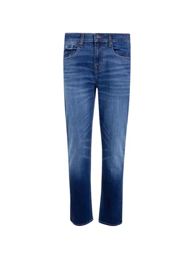 Seven For All Mankind Classic Denim Stretch Jeans In Blue