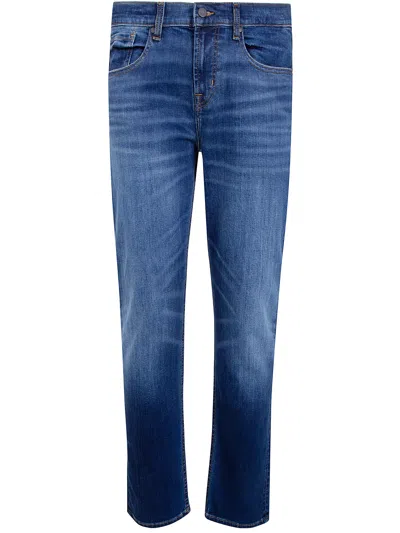 Seven For All Mankind Classic Denim Stretch Jeans In Blue