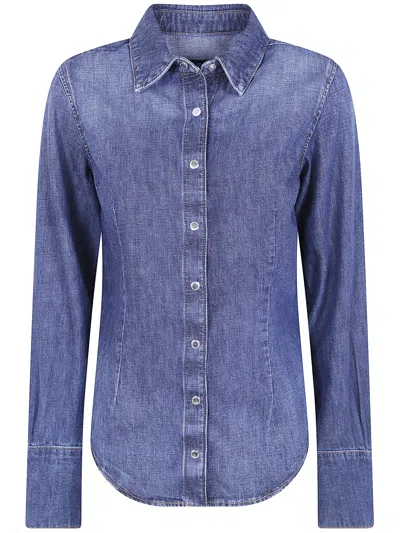 Seven For All Mankind Clear Shirt Rainfall In Blue